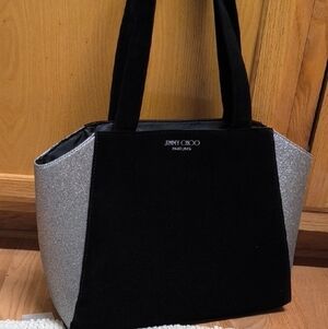 Jimmy Choo Black and Silver Tote Bag